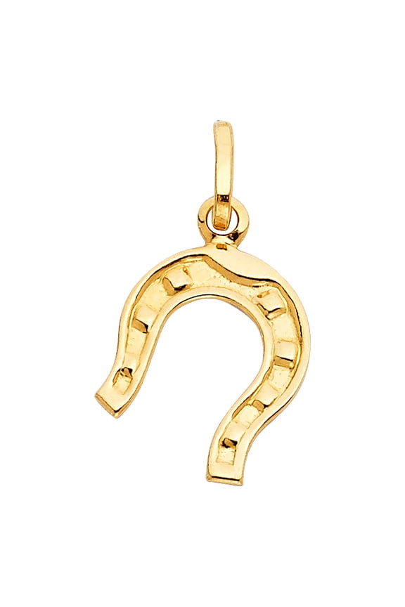 14k Yellow Gold Horseshoe Pendant Charm Jewelry Female Unisex