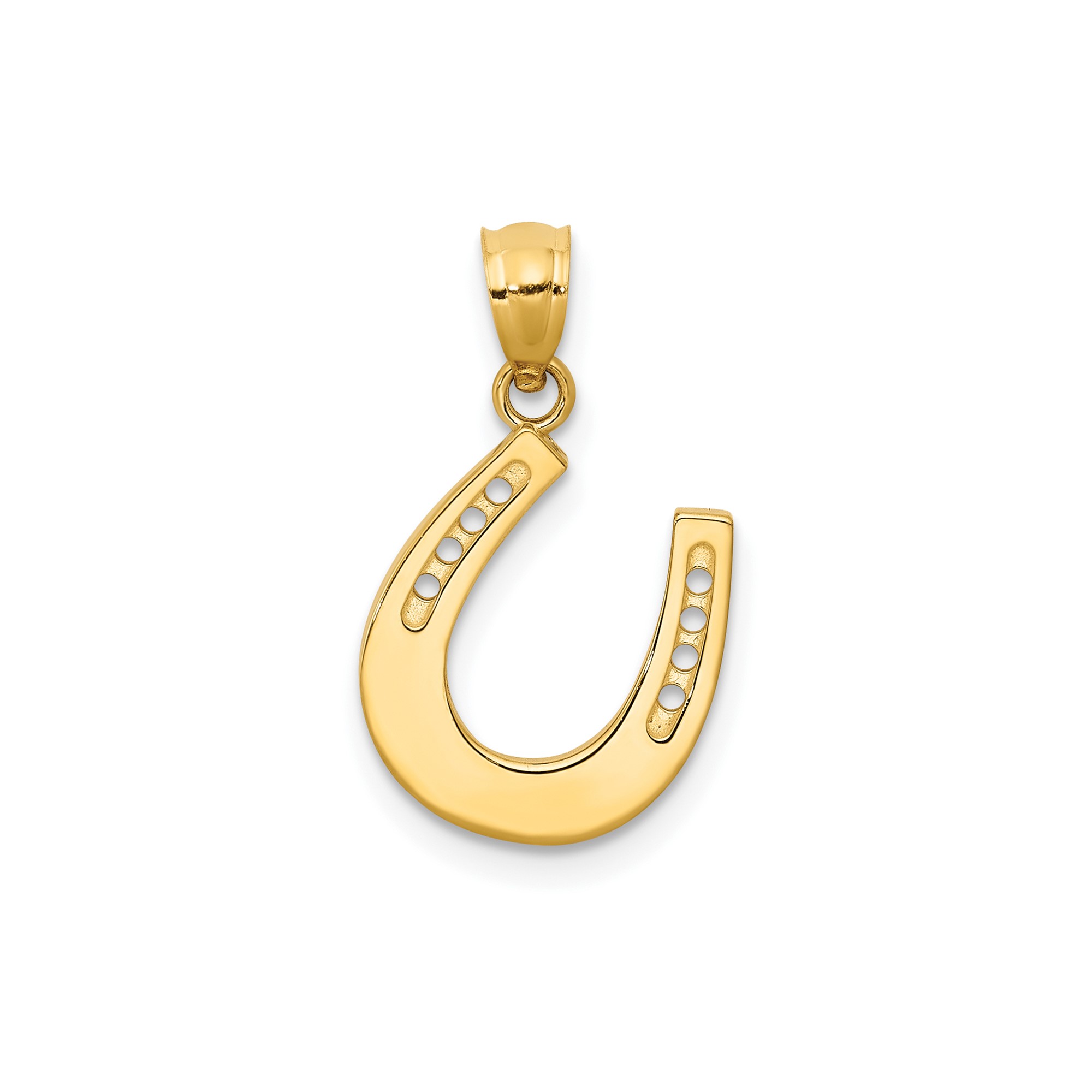 14k Yellow Gold Horseshoe Pendant, Open End Western Charm, Unisex, Jewelry Stores Network
