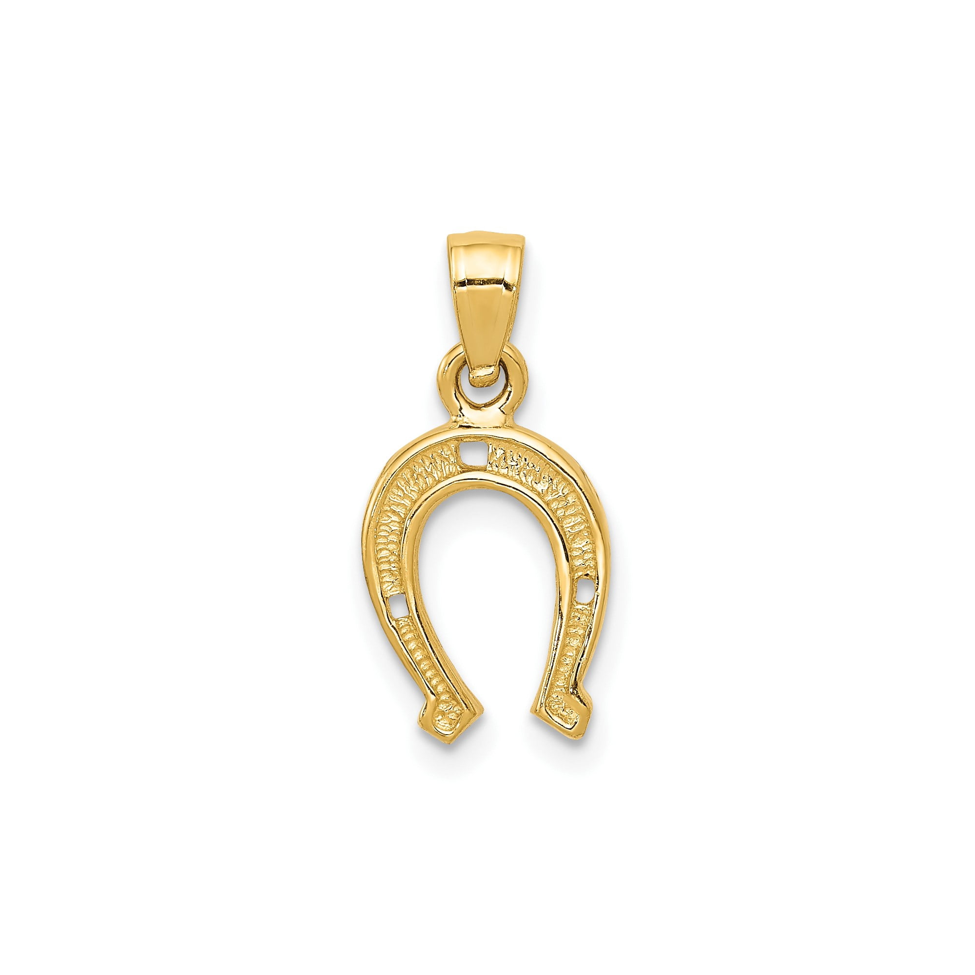 14k Yellow Gold Horseshoe Pendant Charm for Women or Unisex, Jewelry Stores Network