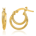 thumbnail image 1 of 14K Solid Yellow Gold Small Hoop Earrings, 1 of 5
