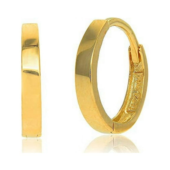 JewelStop 14K Yellow Gold Huggie Hoop Earrings - 2x11mm