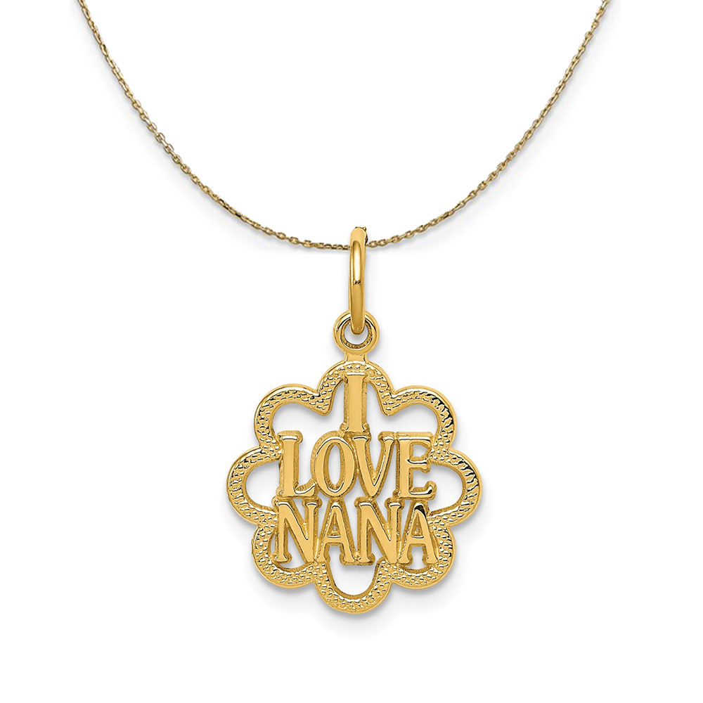 14k Yellow Gold I Love Nana Necklace - 20 Inch - Walmart.com