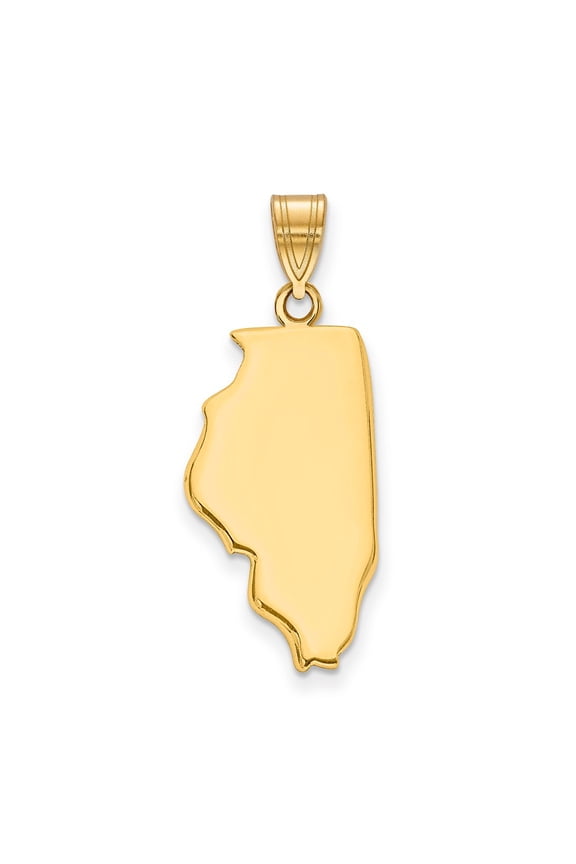 14k Yellow Gold IL State Pendant Bail Only