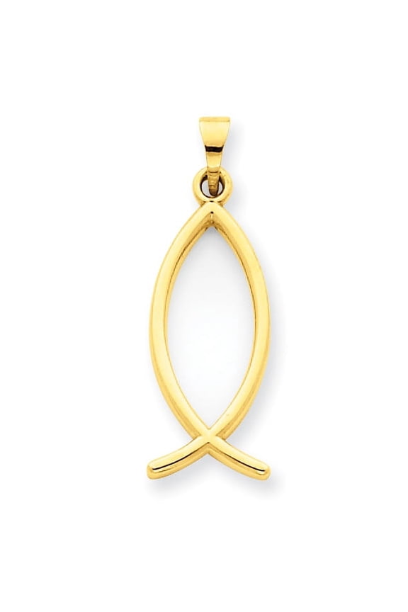 14k Yellow Gold Ichthus Fish Charm Pendant