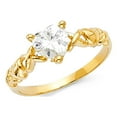 thumbnail image 1 of 14k Yellow Gold Infinity Heart Ring CZ Love Band Twisted Style Promise Ring Polished Fancy Size 7.5, 1 of 1