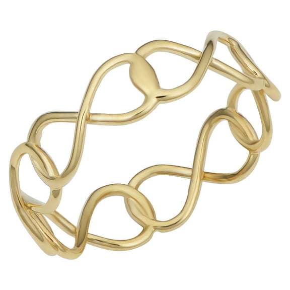KoolJewelry 14k Yellow Gold Infinity Ring