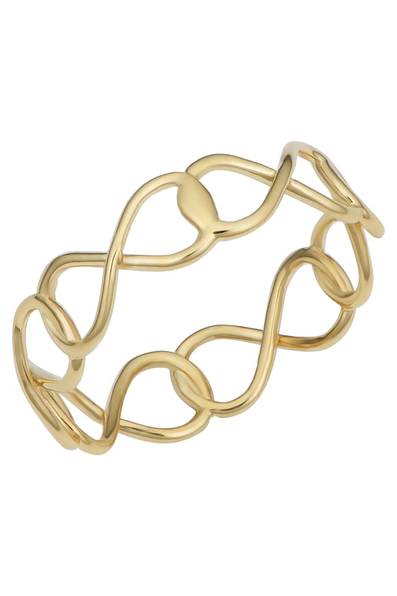 KoolJewelry 14k Yellow Gold Infinity Ring
