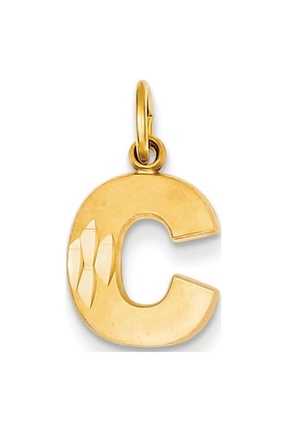 14k Yellow Gold Initial C Charm