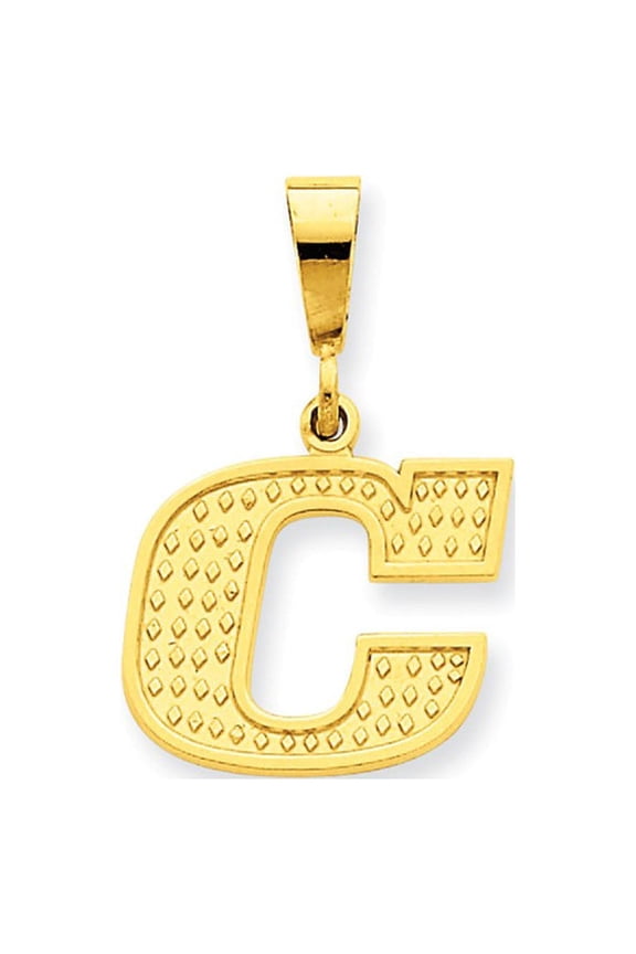 14k Yellow Gold Initial C Charm
