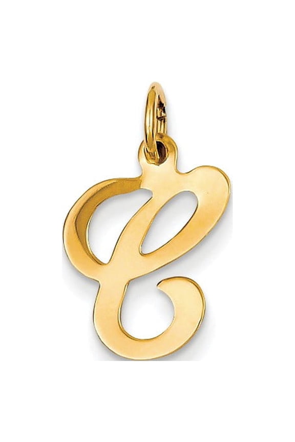 14k Yellow Gold Initial C Charm