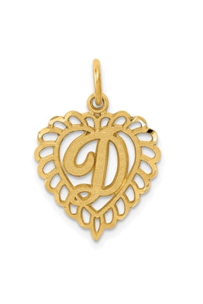 14k Yellow Gold Initial D Charm Pendant