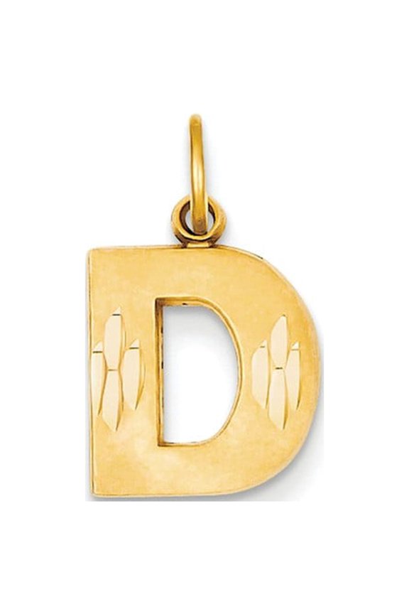 14k Yellow Gold Initial D Charm