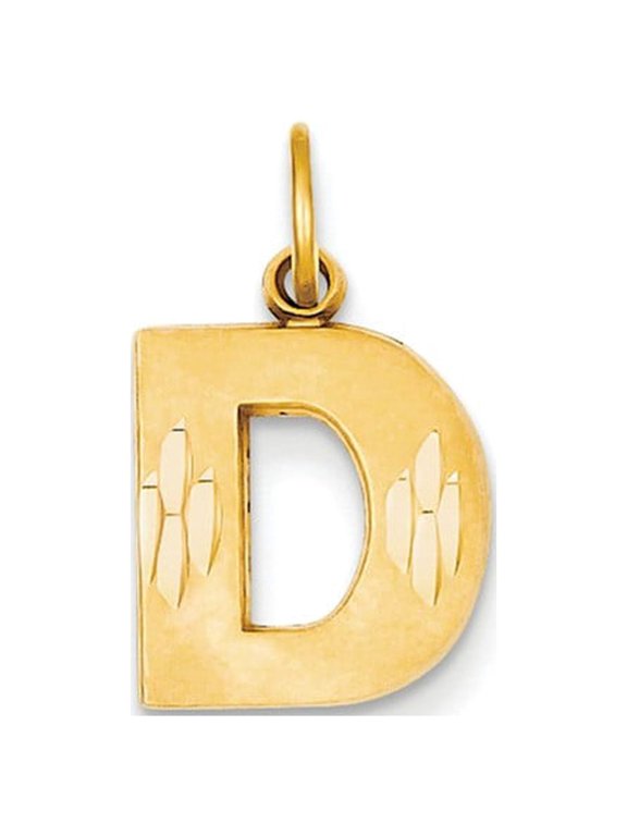 14k Yellow Gold Initial D Charm