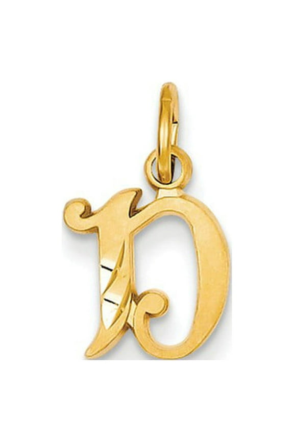 14k Yellow Gold Initial D Charm