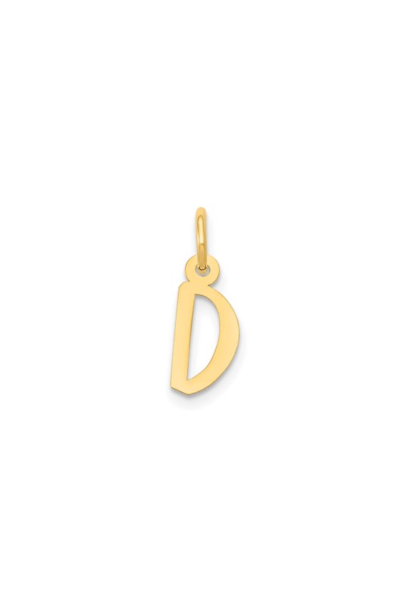 14k Yellow Gold Initial D Pendant Charm for Women, Polished Block Letter for Necklace or Bracelet, Minimal Custom Jewelry for Name, Identity, Monogram, or Personalized Style