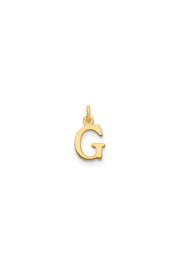 14k Yellow Gold Initial G Pendant Charm for Women or Unisex Wear, Polished Alphabet Jewelry Symbol, Minimalist Monogram Necklace Accessory, Custom Letter Design