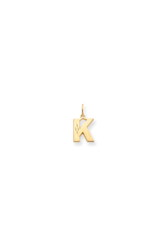 14k Yellow Gold Initial K Charm