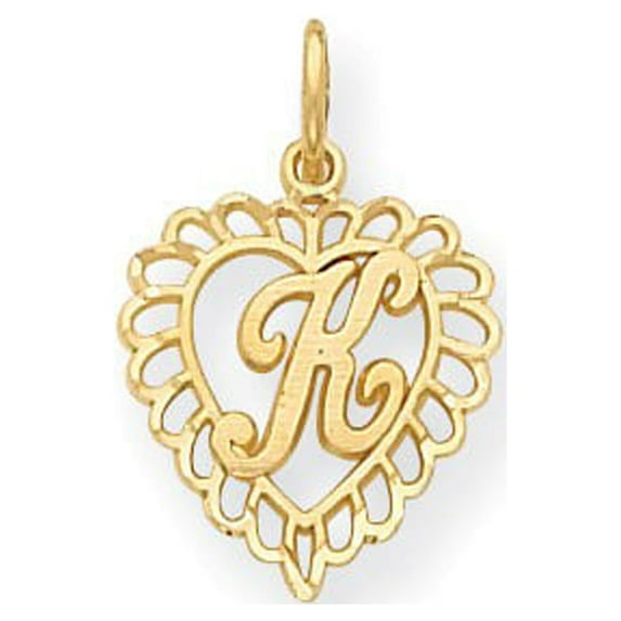 14k Yellow Gold Initial K Charm