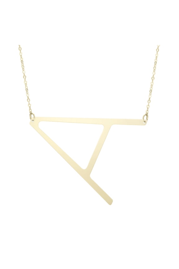 14k Yellow Gold Initial Letter A Pendant Necklace, 18"
