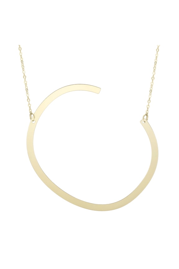 14k Yellow Gold Initial Letter C Pendant Necklace, 18"