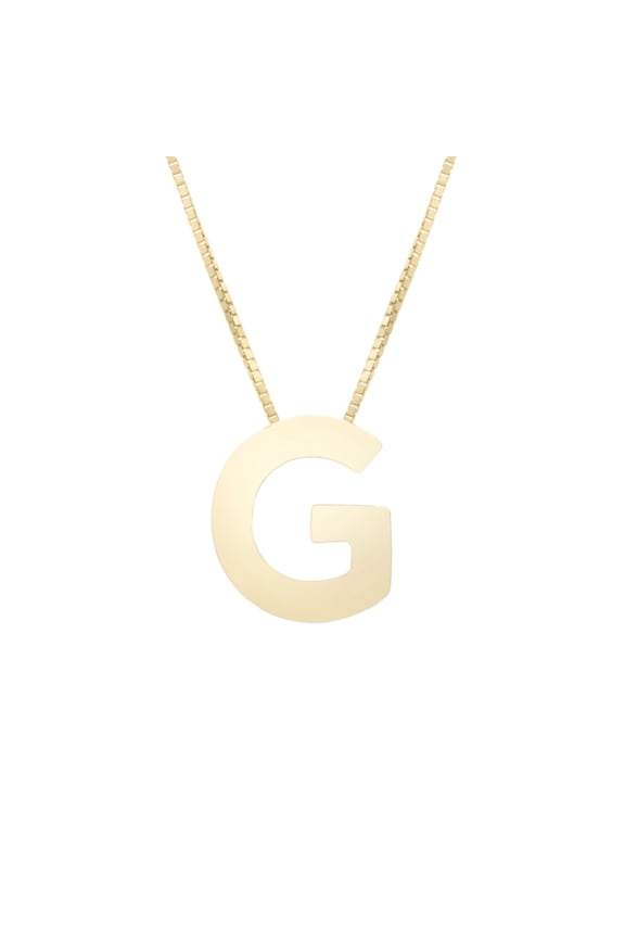14k Yellow Gold Initial Letter G Pendant Necklace, 18"