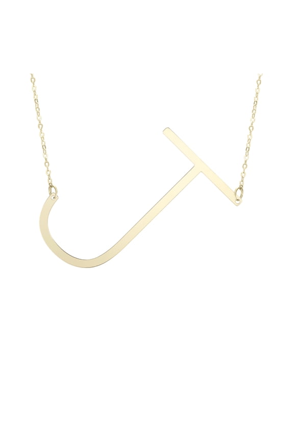 14k Yellow Gold Initial Letter J Pendant Necklace, 18"