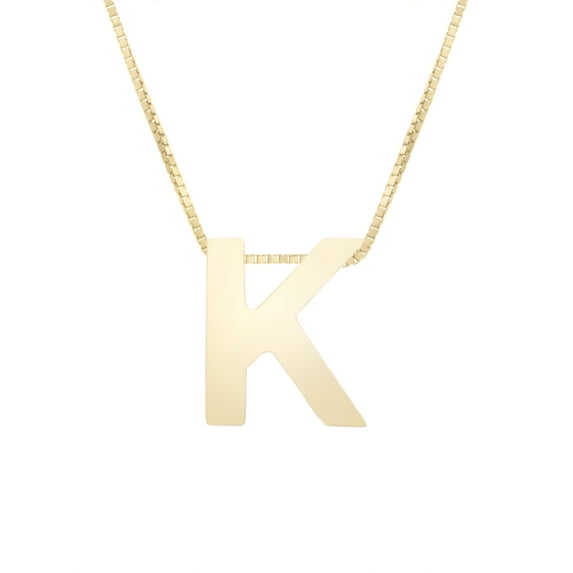 14k Yellow Gold Initial Letter K Pendant Necklace, 18"