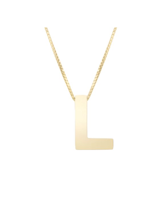14k Yellow Gold Initial Letter L Pendant Necklace, 18"