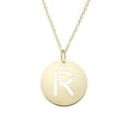 thumbnail image 1 of 14k Yellow Gold Initial Letter R Round Pendant Necklace, 18", 1 of 2