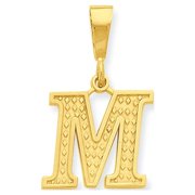 14k Yellow Gold Initial M Charm