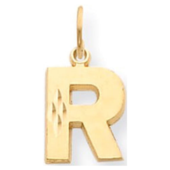 14k Yellow Gold Initial R Charm