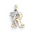thumbnail image 1 of 14k Yellow Gold Initial R with Angel Pendant 3/4 Inch Long - 1.8 Grams, 1 of 3