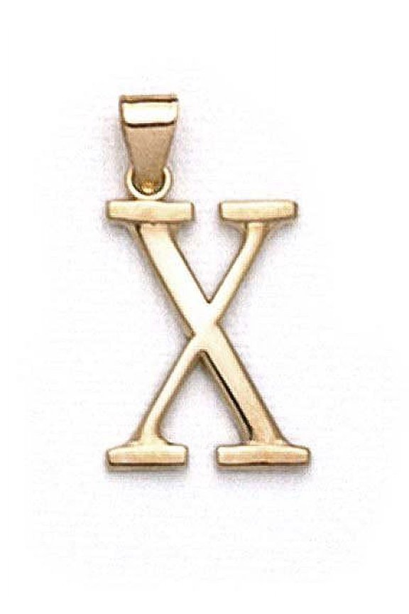 14k Yellow Gold Initial X Pendant 1 3/8 Inch Long - 1.1 Grams