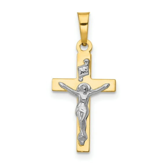 14k Yellow Gold Inri Lord Jesus Christ Crucifix Holy Cross Religious Pendant Charm Necklace Fine Jewelry For Women Gifts For Her