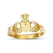 14k Yellow Gold Irish Claddagh Celtic Knot Band Ring Size 6.75 Fine Jewelry For Women Gifts For Her