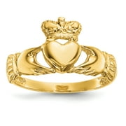 14k Yellow Gold Irish Claddagh Celtic Knot Band Ring Size 7.00 Fine Jewelry For Women Gifts For Her