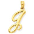 thumbnail image 1 of 14k Yellow Gold J Script Initial Pendant, 1 of 4