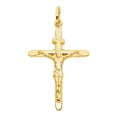 thumbnail image 1 of 14k Yellow Gold Jesus Christ Crucifix Prince of Peace Crucifix Pendant Charm Jewelry Female Unisex, 1 of 3