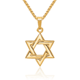 thumbnail image 1 of 14K Solid Yellow Gold Star of David Jewish Magen Necklace Judaica Religious Chain Pendant Israel Charm, 1 of 8