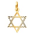 thumbnail image 1 of 14k Yellow Gold Jewish Shield of Faith Precision-Cut Star of David Pendant Charm Jewelry Female, 1 of 3
