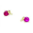thumbnail image 1 of 14k Yellow Gold July Red 4x4mm CZ Elephant Shaped Screw-Back Earrings - Measures 5x8mm, 1 of 2