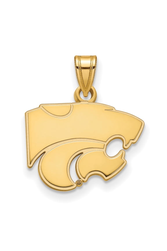 14k Yellow Gold Kansas State Powercat Pendant Charm, NCAA Wildcats Unisex, Jewelry Stores Network