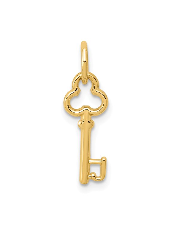 14k Yellow Gold Key Letter J Initial Charm Pendant