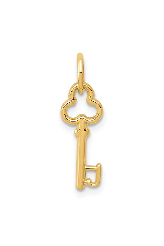 14k Yellow Gold Key Letter J Initial Charm Pendant