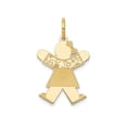thumbnail image 1 of FJC Finejewelers 14k Yellow Gold Kid Girl Jumping Pattern Sleeves Charm 15 x 25mm, 1 of 3