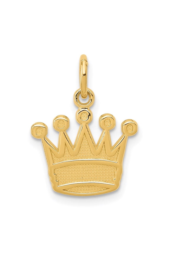14k Yellow Gold Kings Crown Charm Pendant Fine Jewelry For Women Gifts For Her