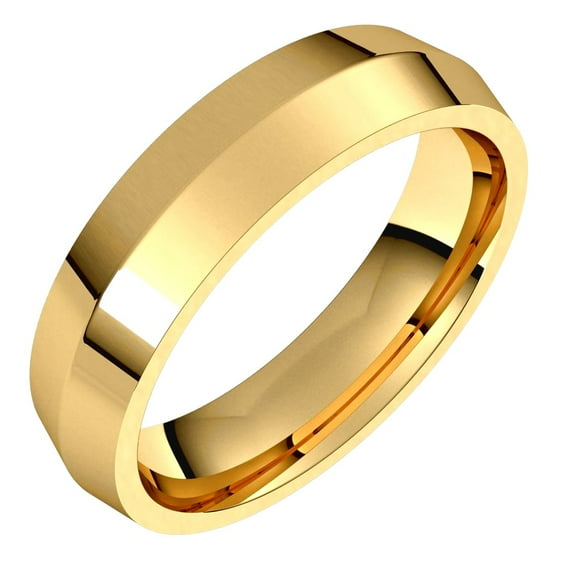 14k Yellow Gold Knife Edge 5mm Comfort-fit Knife Edge Comfort-Fit Band Size 10.5 Ring for Women and Men