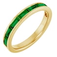 thumbnail image 1 of 14k Yellow Gold Lab Created Emerald Straight Baguette 4x2mm Polished Lab-grown Emerald Stackable Ring Size 7 Stackable R, 1 of 2