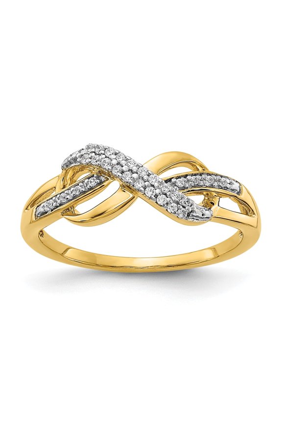 14k Yellow Gold Lab Grown Diamond Infinity Symbol Ring