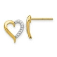 thumbnail image 1 of 14k Yellow Gold Lab Grown Diamond Open Heart Stud Earrings, 1 of 10